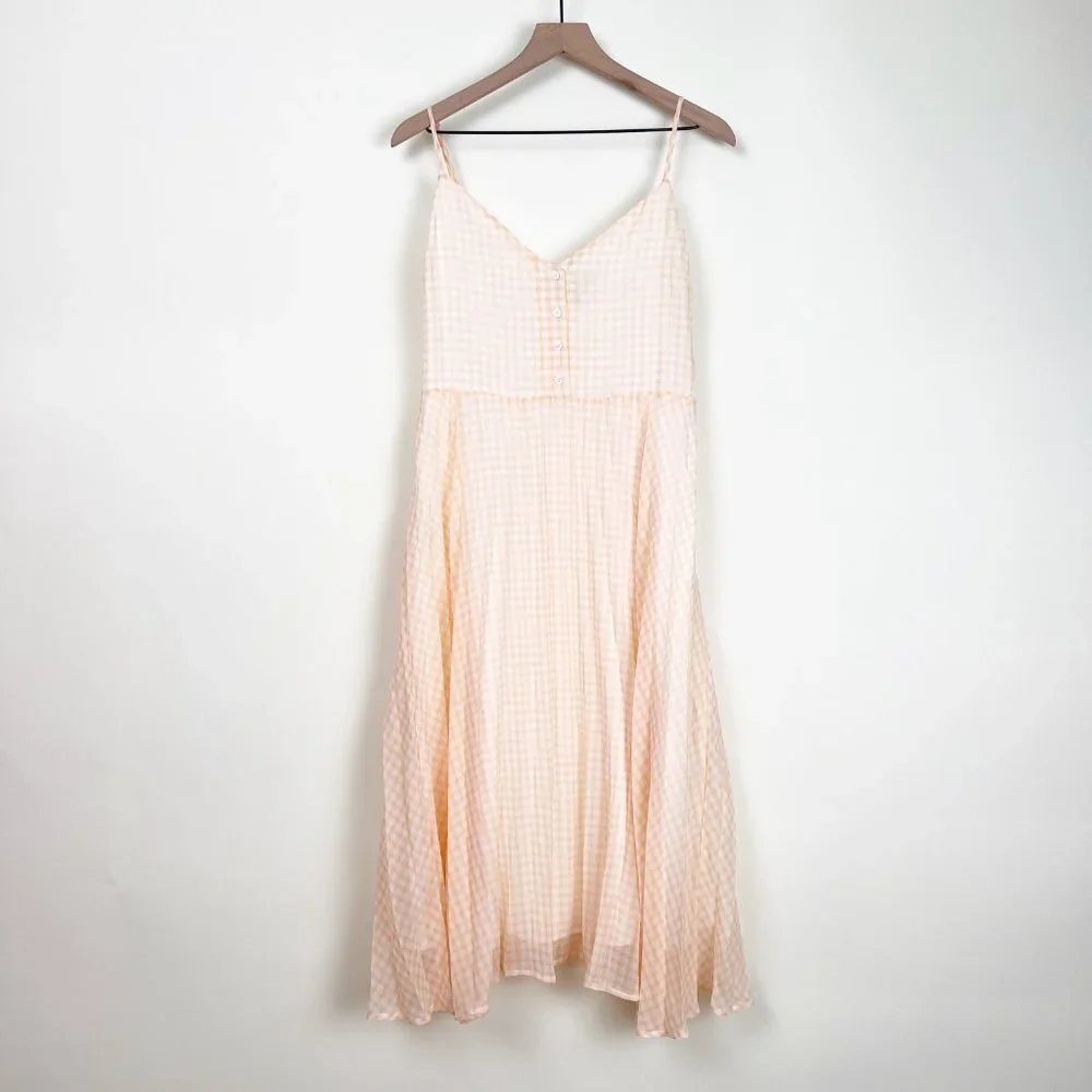 Modcloth Retro Vintage Inspired Midi Dress Plaid Gingham Pleated Cute Summer Sun - Picture 2 of 9